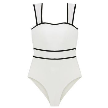 Costum de baie întreg – spate deschis, talie înaltă, cu pernute pentru bust; nylon 82%, căptușeală poliester, 240 g