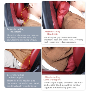 Автомобилна възглавничка за шия и пояс – външен материал Наппа кожа, пълнеж Dupont biofleece, минималистичен стил, универсална съвместимост