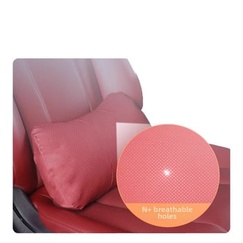 Автомобилна възглавничка за шия и пояс – външен материал Наппа кожа, пълнеж Dupont biofleece, минималистичен стил, универсална съвместимост