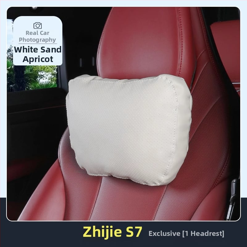 Автомобилна възглавничка за шия и пояс – външен материал Наппа кожа, пълнеж Dupont biofleece, минималистичен стил, универсална съвместимост