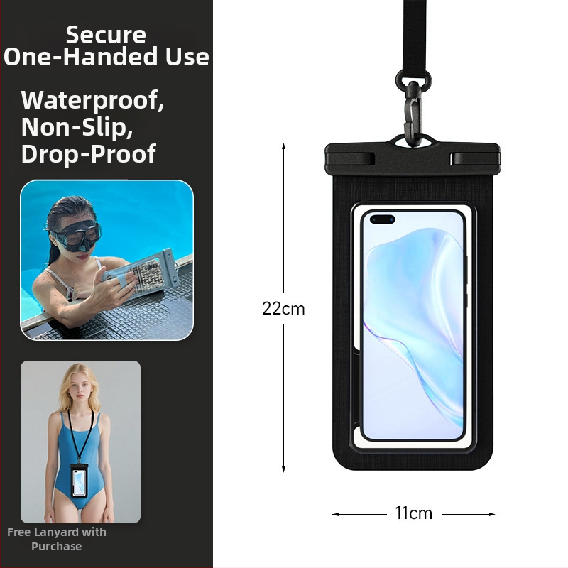 Vodootporna torbica za telefon za snimanje jedne ruke, protuklizna, s dodirnim zaslonom, pogodna za ronjenje, rafting i aktivnosti na otvorenom