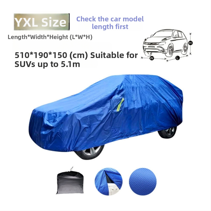 Izdrživi auto pokrivač od Oxford tkanine, potpuno pokrivanje štiti od prašine i kiše za garažu, pogodan za sedan i SUV