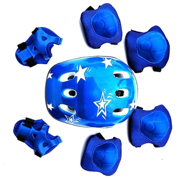 Детски комплект защитно оборудване за ролери: каска, протектори за лакти и колене | Материал: пластмаса + пяна