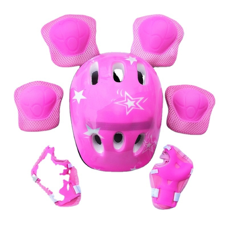 Детски комплект защитно оборудване за ролери: каска, протектори за лакти и колене | Материал: пластмаса + пяна