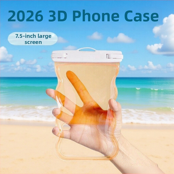 Vodootporna futrola za telefon s 3D dizajnom, PVC materijal, vanjski stil, kompatibilan s dodirnim zaslonom, za ronjenje, plivanje i plažu