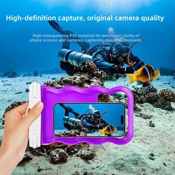 Vodootporna futrola za telefon s 3D dizajnom, PVC materijal, vanjski stil, kompatibilan s dodirnim zaslonom, za ronjenje, plivanje i plažu