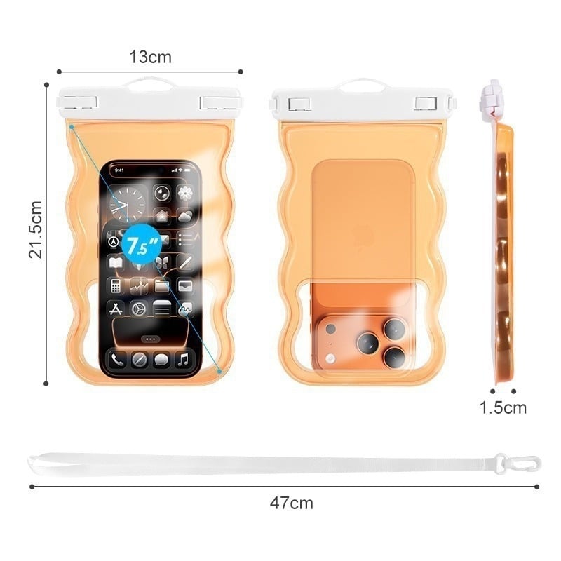 Vodootporna futrola za telefon s 3D dizajnom, PVC materijal, vanjski stil, kompatibilan s dodirnim zaslonom, za ronjenje, plivanje i plažu