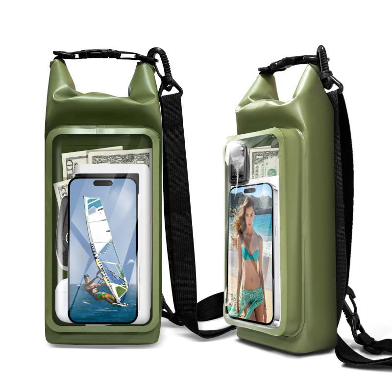 Vanjska PVC vodootporna torba za plažu s crossbody remenom, dvostruka namjena, torbica za telefon, kapacitet 2 L