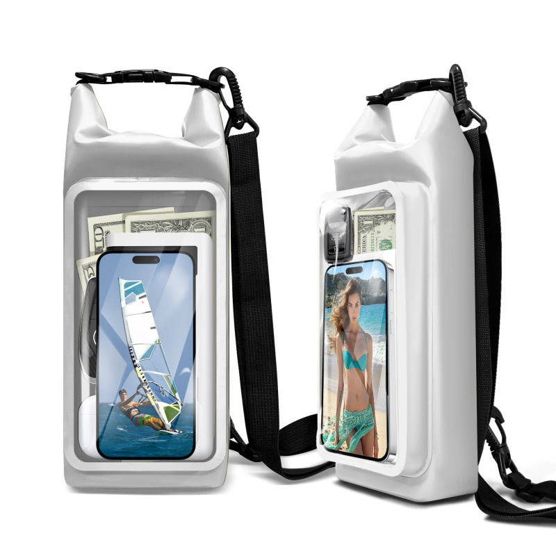 Vanjska PVC vodootporna torba za plažu s crossbody remenom, dvostruka namjena, torbica za telefon, kapacitet 2 L