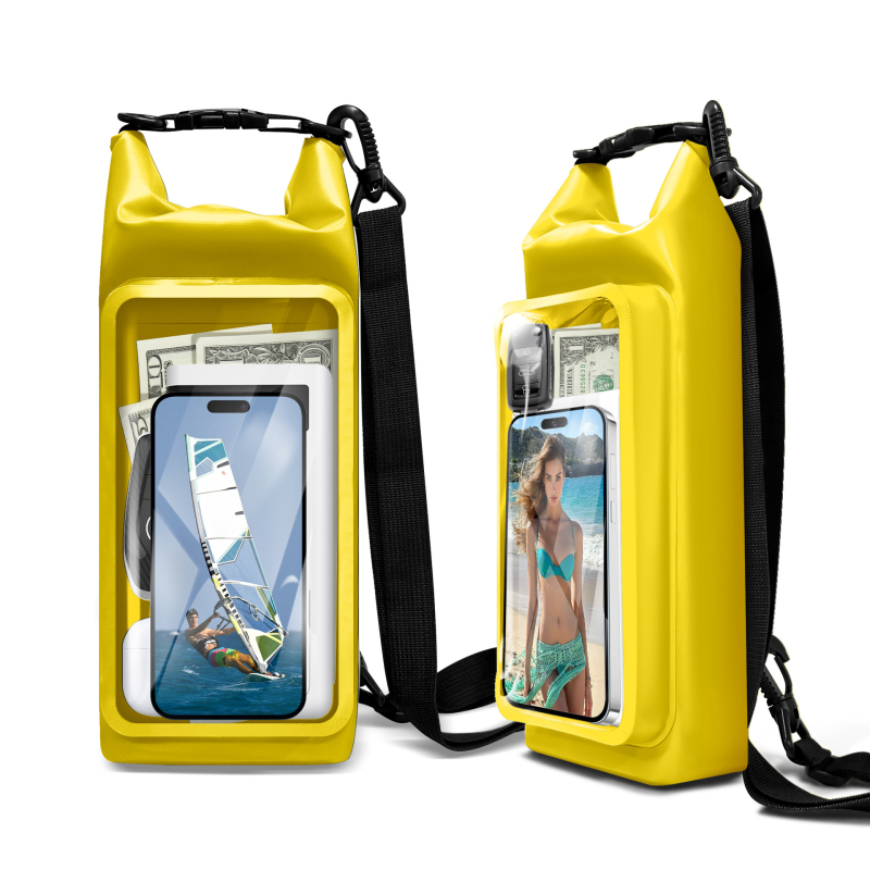 Vanjska PVC vodootporna torba za plažu s crossbody remenom, dvostruka namjena, torbica za telefon, kapacitet 2 L