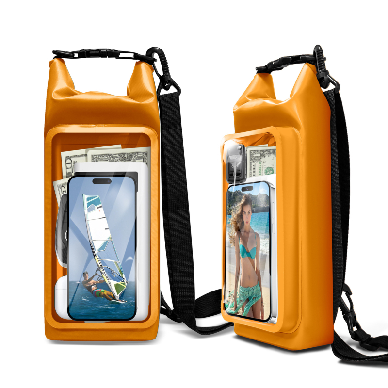 Vanjska PVC vodootporna torba za plažu s crossbody remenom, dvostruka namjena, torbica za telefon, kapacitet 2 L