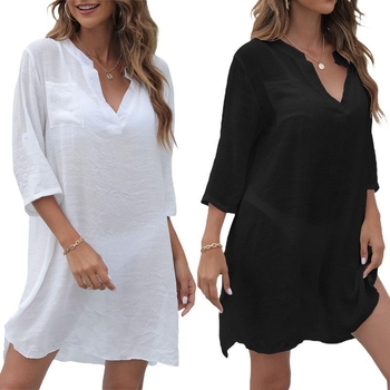 Rochie de plajă cu protecție solară pentru femei; țesătură poliester; conținut polipropilenă; formă: set de plajă pentru cuplu