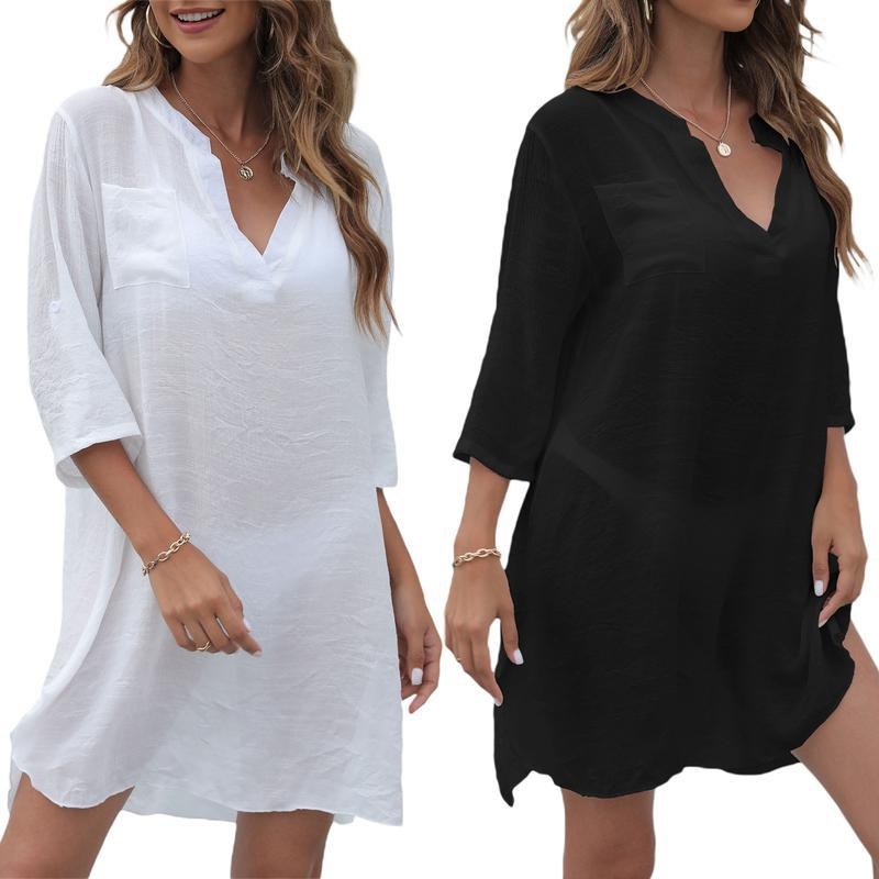 Rochie de plajă cu protecție solară pentru femei; țesătură poliester; conținut polipropilenă; formă: set de plajă pentru cuplu