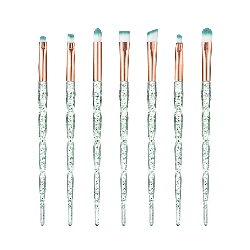 Κρυστάλλινο σετ 10 πινέλων μακιγιάζ — πινέλα για σκιά ματιών, κονσίλερ και πινέλα πούδρας, με απαλές συνθετικές τρίχες και πλαστικές λαβές