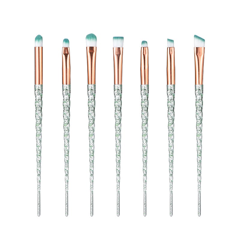 Κρυστάλλινο σετ 10 πινέλων μακιγιάζ — πινέλα για σκιά ματιών, κονσίλερ και πινέλα πούδρας, με απαλές συνθετικές τρίχες και πλαστικές λαβές