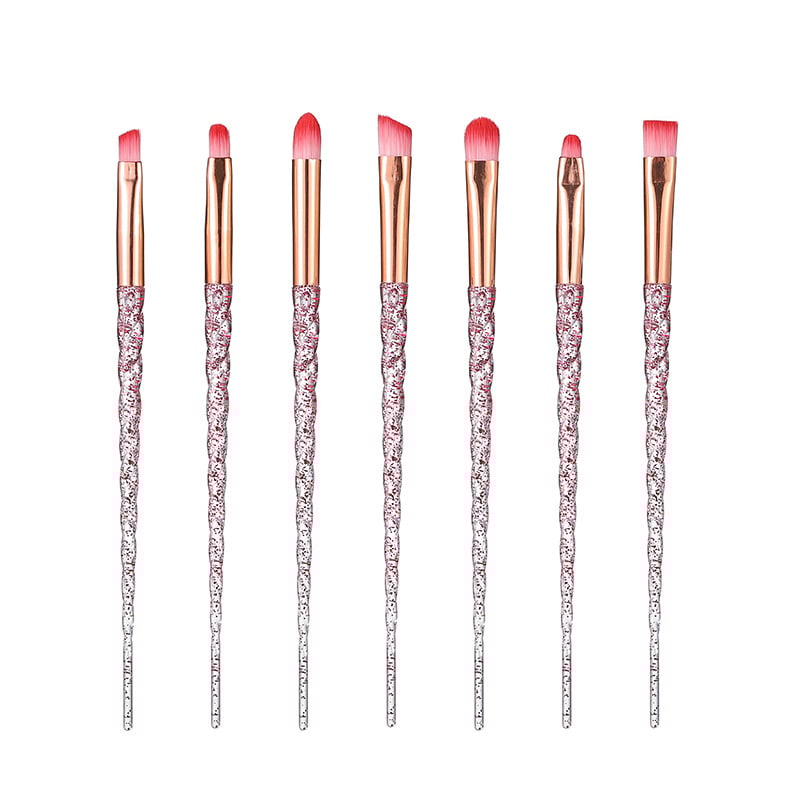 Κρυστάλλινο σετ 10 πινέλων μακιγιάζ — πινέλα για σκιά ματιών, κονσίλερ και πινέλα πούδρας, με απαλές συνθετικές τρίχες και πλαστικές λαβές
