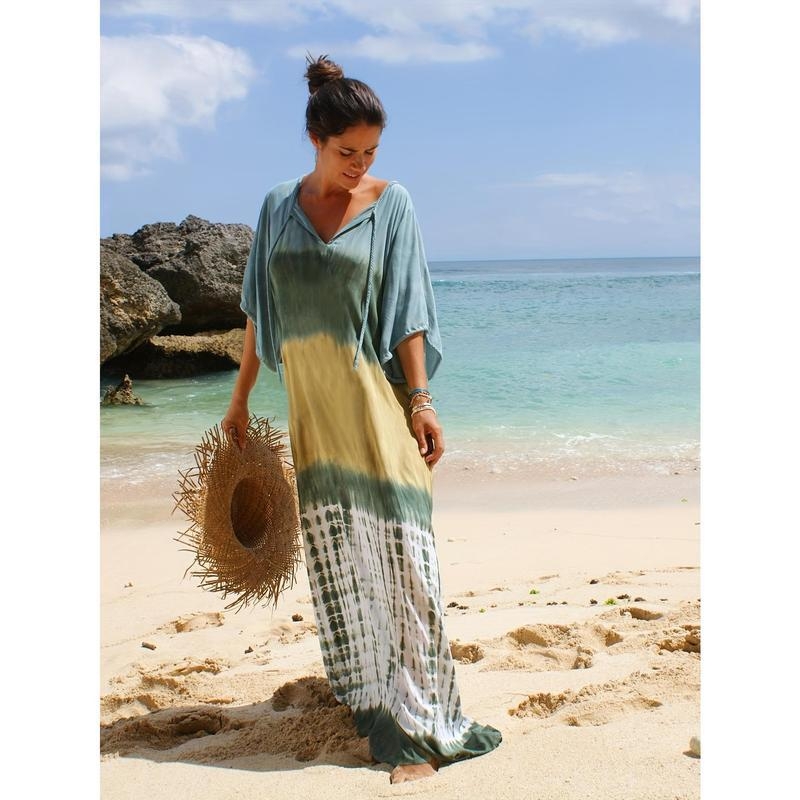 Pareu de plajă, Tie-Dye, protecție solară, țesătură poliester, conținut polipropilenă, set pentru cuplu la plajă