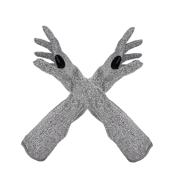 Γάντια HPPE αντίκοπτα με μακρύ μανσέτα, αντιολισθητικά, ανθεκτικά στο λάδι, διαπνέοντα και ανθεκτικά σε υψηλές θερμοκρασίες για επεξεργασία γυαλιού και βιομηχανική ασφάλεια.