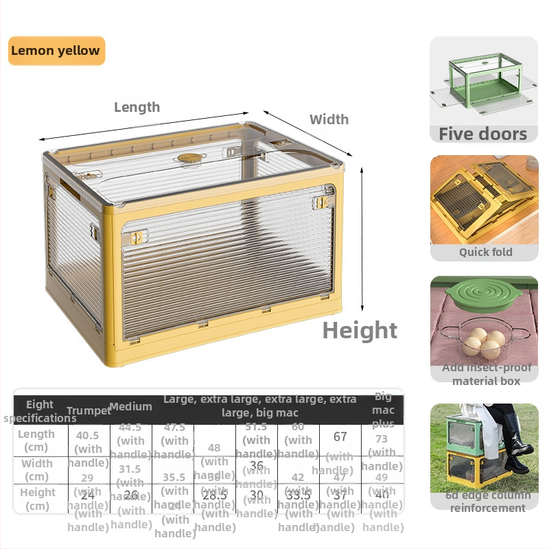 Skládací priehľadný plastový úložný kabinet, model 9001, štýl ľahký luxus, vhodný pre CD, hračky a knihy