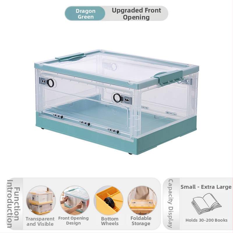 Skládací priehľadný plastový úložný kabinet, model 9001, štýl ľahký luxus, vhodný pre CD, hračky a knihy