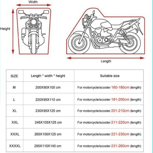 Navlaka za motocikl, crna Oxford platna (210D/190T/300D), vodootporna i UV-otporna