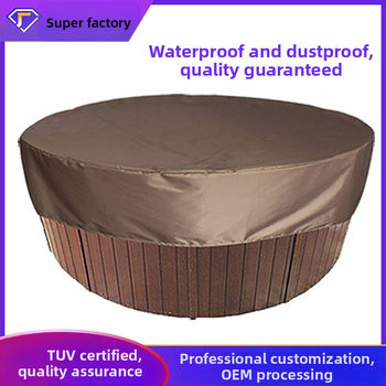 Εξωτερικό κυκλικό κάλυμμα μπανιέρας, ανθεκτικό στις καιρικές συνθήκες και σκόνη, 190T πολυεστερικό ταφτά, κωδικός προϊόντος Yzhw096, μοντέρνο μινιμαλιστικό στυλ, προστασία από βροχή, ήλιο, σκόνη και χιόνι