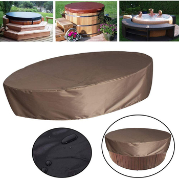 Εξωτερικό κυκλικό κάλυμμα μπανιέρας, ανθεκτικό στις καιρικές συνθήκες και σκόνη, 190T πολυεστερικό ταφτά, κωδικός προϊόντος Yzhw096, μοντέρνο μινιμαλιστικό στυλ, προστασία από βροχή, ήλιο, σκόνη και χιόνι