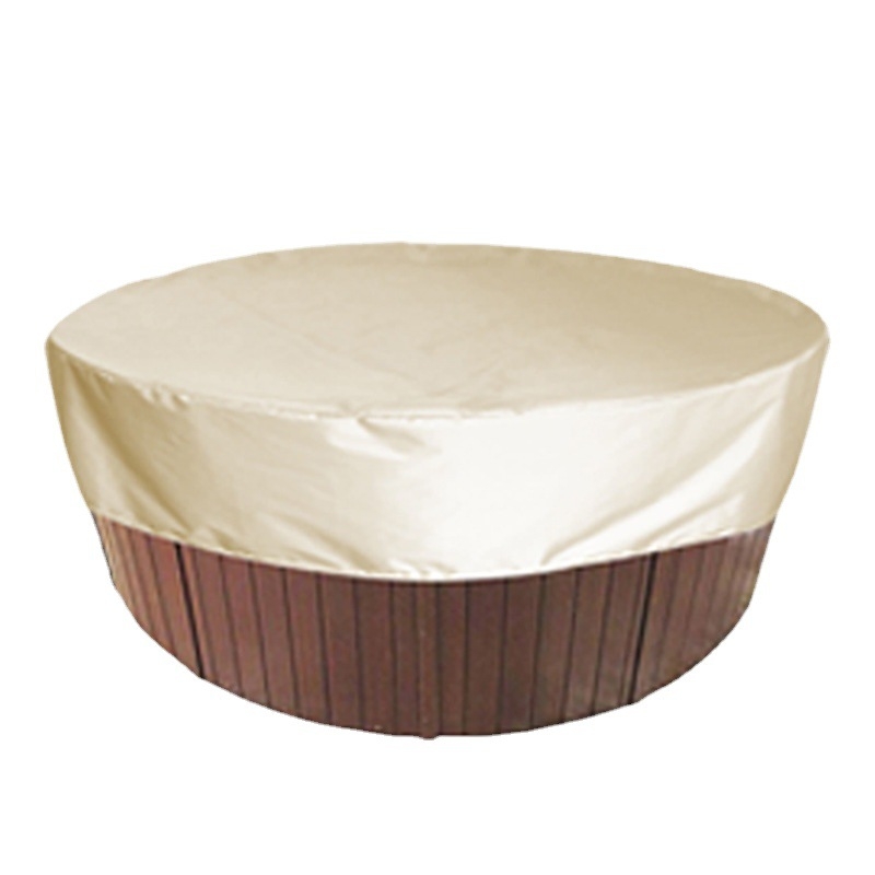 Εξωτερικό κυκλικό κάλυμμα μπανιέρας, ανθεκτικό στις καιρικές συνθήκες και σκόνη, 190T πολυεστερικό ταφτά, κωδικός προϊόντος Yzhw096, μοντέρνο μινιμαλιστικό στυλ, προστασία από βροχή, ήλιο, σκόνη και χιόνι