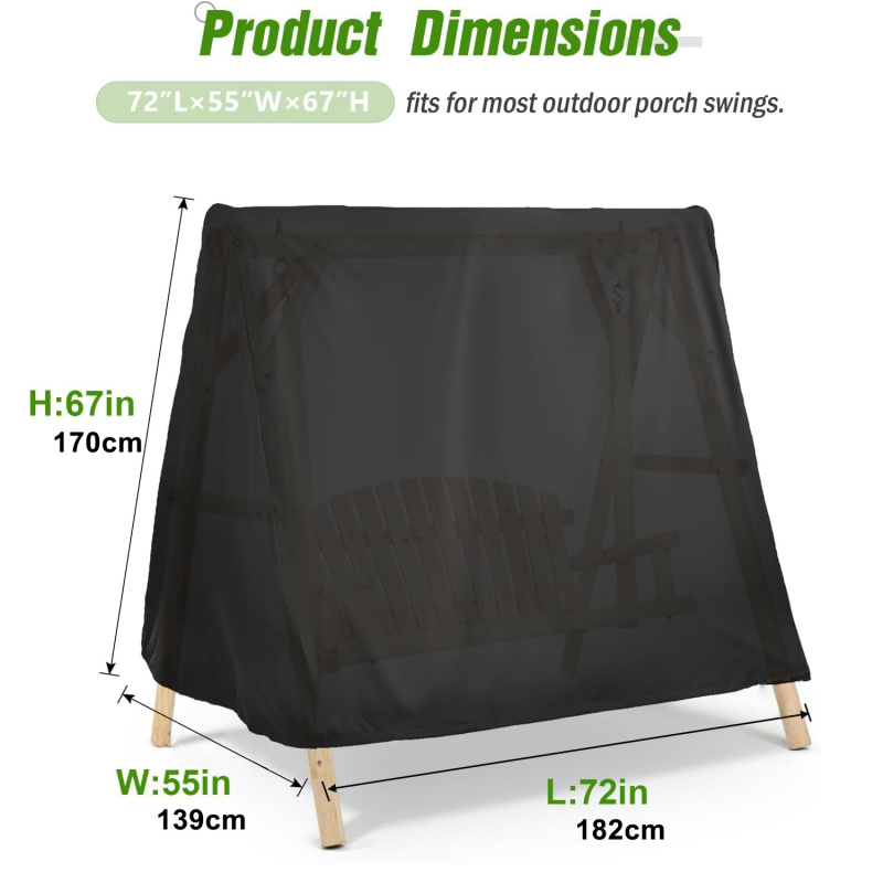 Εξωτερικό κάλυμμα για κούνια/αιώρα κήπου - πολυεστέρας, MUTAO, αδιάβροχο, UV προστασία, μοντέρνο στυλ (Πολυεστέρας • Μάρκα MUTAO • Διαμόρφωση διαθέσιμη • Μοντέρνος στυλ)