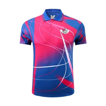 Trening majica za stolni tenis s ovratnikom – smjesa kemijskih vlakana, 100% poliester, brzo suši, prozračna, model 6254