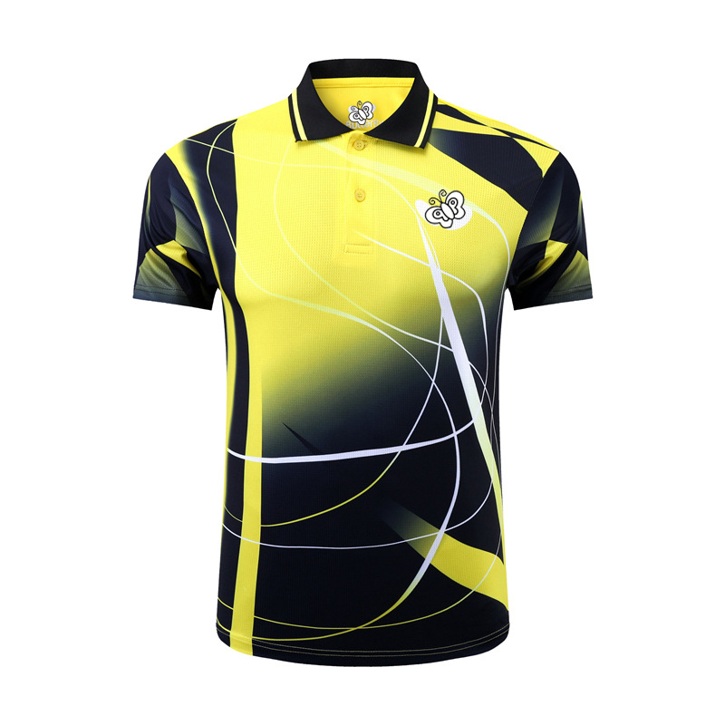 Trening majica za stolni tenis s ovratnikom – smjesa kemijskih vlakana, 100% poliester, brzo suši, prozračna, model 6254