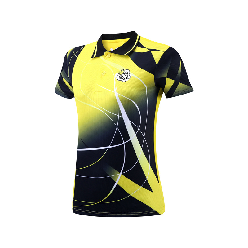 Trening majica za stolni tenis s ovratnikom – smjesa kemijskih vlakana, 100% poliester, brzo suši, prozračna, model 6254