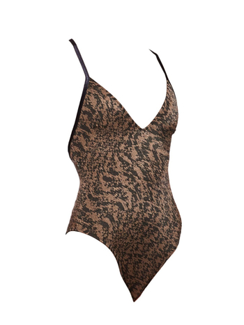 Jednodijelni kupaći kostim za odrasle žene s malim cvjetnim uzorkom i umetkom za bust, 80% poliester