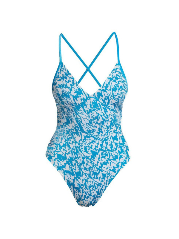 Jednodijelni kupaći kostim za odrasle žene s malim cvjetnim uzorkom i umetkom za bust, 80% poliester