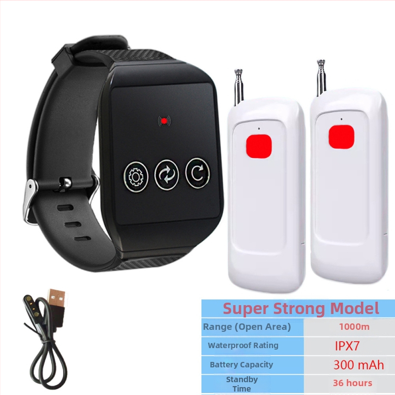 Bezdrôtový volací systém — model 690, USB napájanie 5V, vibračný zvuk, diaľkové ovládanie zvončeka na dvere, 690-V100-P1000-U1000