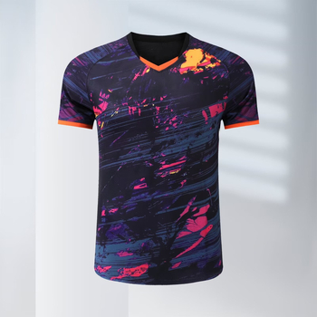 Unisex majica za stolni tenis, sve-sezonska, brzo se suši, prozračna poliesterno‑blend tkanina, podstava 100% poliester, pogodna za sve uzraste