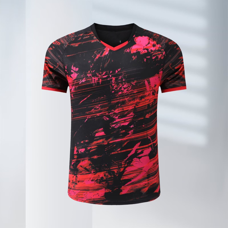 Unisex majica za stolni tenis, sve-sezonska, brzo se suši, prozračna poliesterno‑blend tkanina, podstava 100% poliester, pogodna za sve uzraste