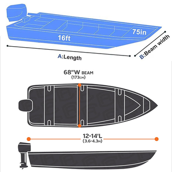 Покривало за лодка от Oxford плат, персонализируемо, съвместимо с каяци, лодки Джон, ремаркета, скоростни лодки, яхти и риболовни лодки