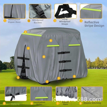 Prilagodljiva navlaka za golf kolica za modele s 2 ili 4 sjedala, vodootporna i UV zaštita, od Oxford platna