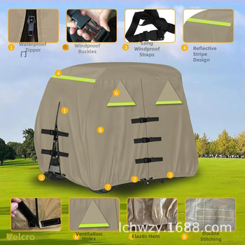 Prilagodljiva navlaka za golf kolica za modele s 2 ili 4 sjedala, vodootporna i UV zaštita, od Oxford platna