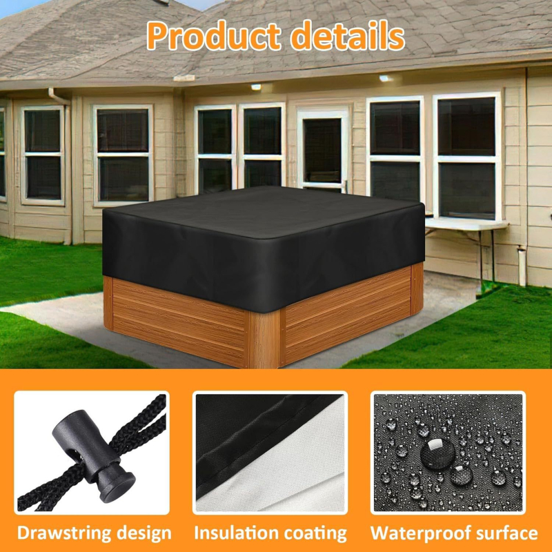 Xingzhou Εξωτερικό Κάλυμμα Πισίνας – Πολυεστέρας, Μοντέρνο Μινιμαλιστικό Στυλ, Αδιάβροχη Προστασία από τη Σκόνη για Αυλή Πισίνας