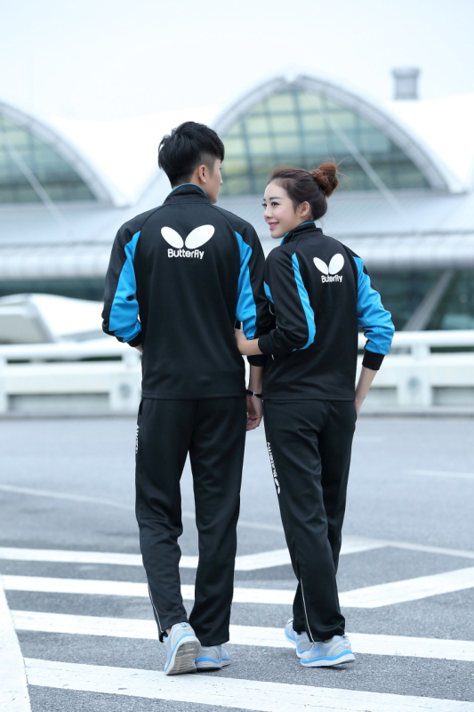 Set za stolni tenis - brzo sušenje, dugi rukav, jakna i hlače za muškarce i žene; 100% poliester, mješavina kemijskih vlakana