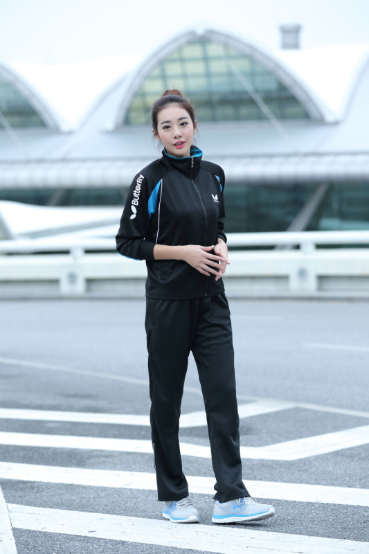 Set za stolni tenis - brzo sušenje, dugi rukav, jakna i hlače za muškarce i žene; 100% poliester, mješavina kemijskih vlakana