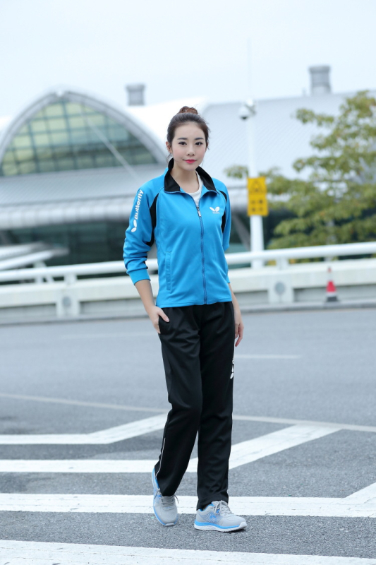 Set za stolni tenis - brzo sušenje, dugi rukav, jakna i hlače za muškarce i žene; 100% poliester, mješavina kemijskih vlakana