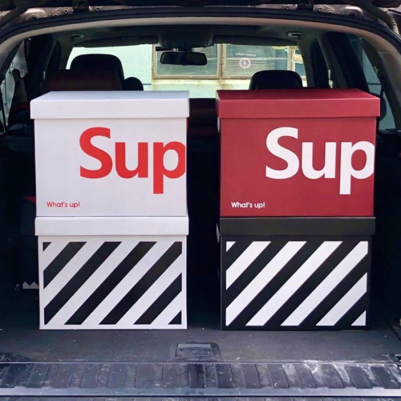 Sklopiva kutija za skladištenje od valovitog papira za automobil, internat i spavaću sobu, višenamjenski prašinu otporan organizator s prugastim uzorkom, 10-20 L, dimenzije 34×25×26,5 cm ili 39×30×30 cm, s logom