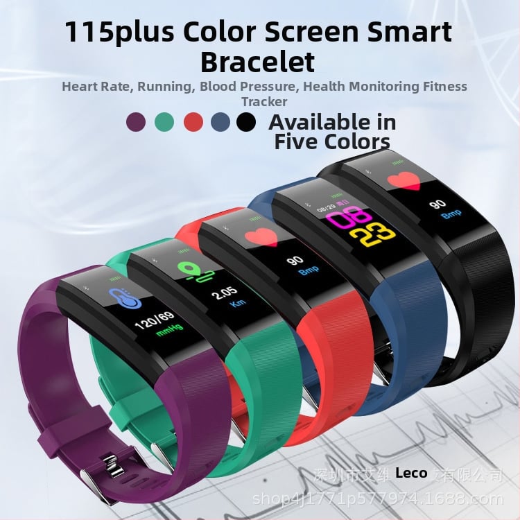 Pametni narukvica s praćenjem otkucaja srca, dodirna kontrola, bežični domet 5–10 m, TPU traka, plastično kućište