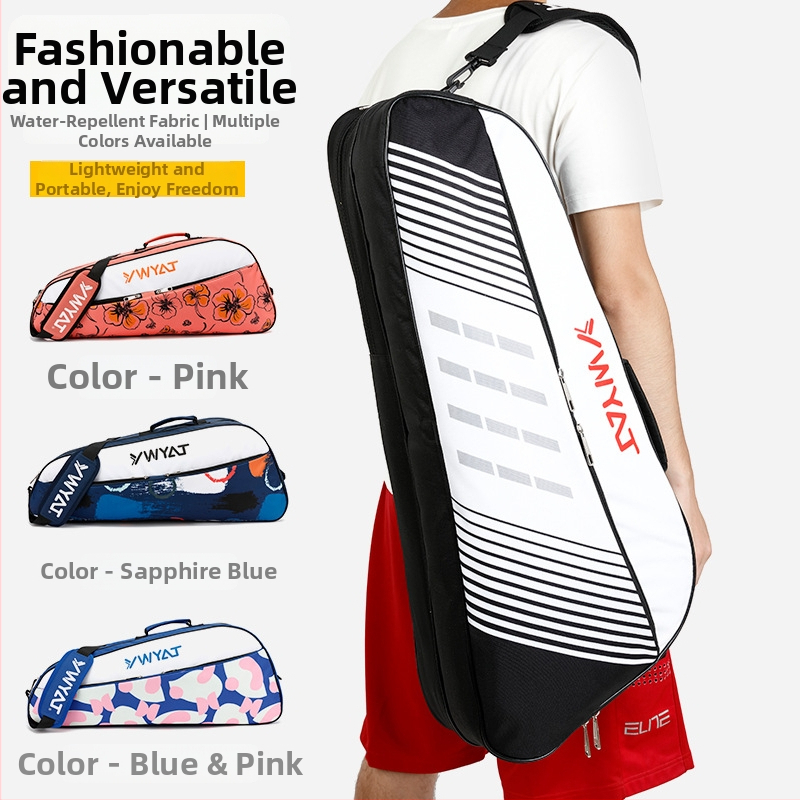 Taška na rakety Badminton/Tenis – Kapacita 3 rakiet, jednoramenný popruh, Unisex, plátno a polyester, Značka Ywyat