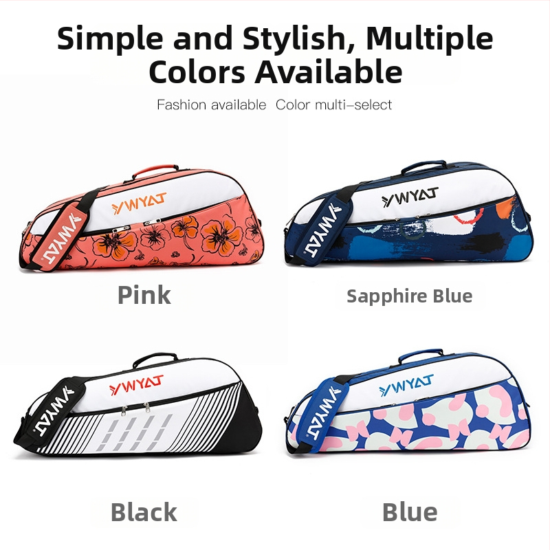 Taška na rakety Badminton/Tenis – Kapacita 3 rakiet, jednoramenný popruh, Unisex, plátno a polyester, Značka Ywyat