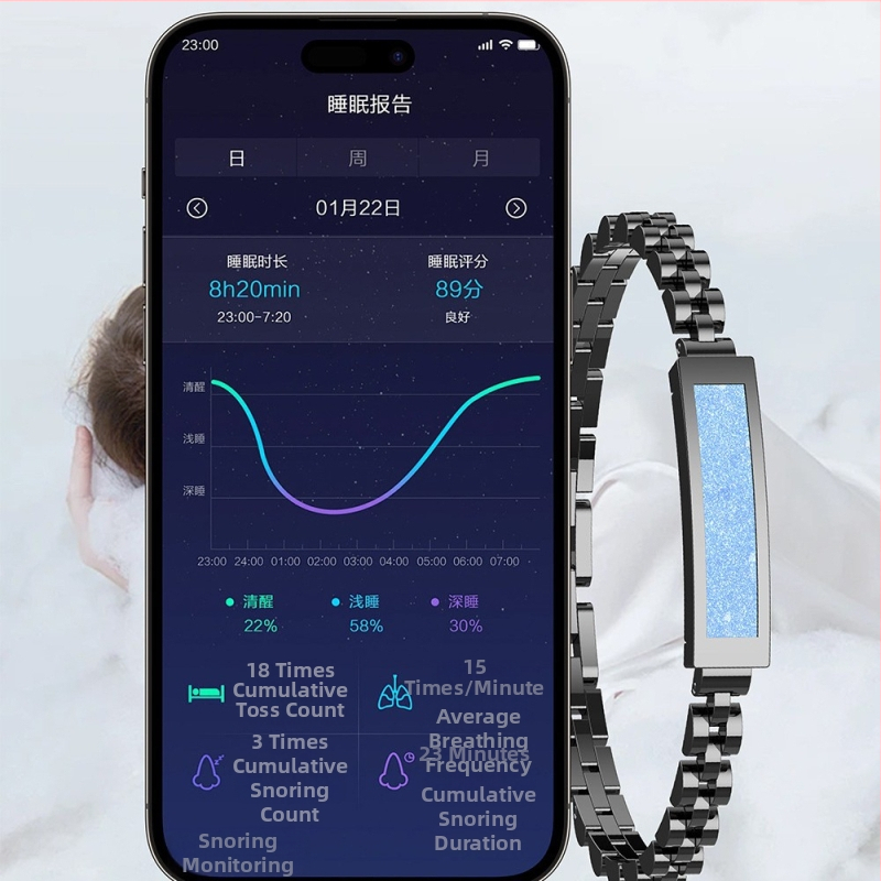 Inteligentný náramok S2 Apex Ring: monitorovanie srdcového tepu, sledovanie spánku, saturácia kyslíkom, počet krokov, magnetické nabíjanie
