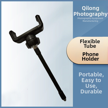 Prstenové svetlo s ohybnou trubou a držiakom na telefón pre živé vysielanie — kovové telo, model Hose, príslušenstvo osvetlenia